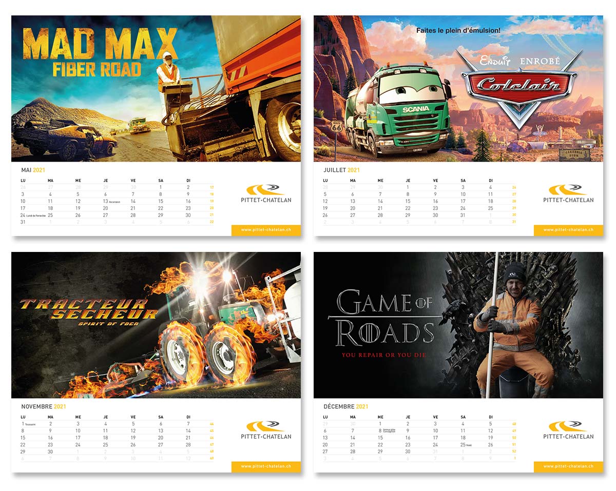 Realisation pour l’agence Publitec et son client Pittet-Chatelan d’un calendrier personnalisé Realisation pour l'agence Publitec et son client Pittet-Chatelan d'un calendrier personnalisé