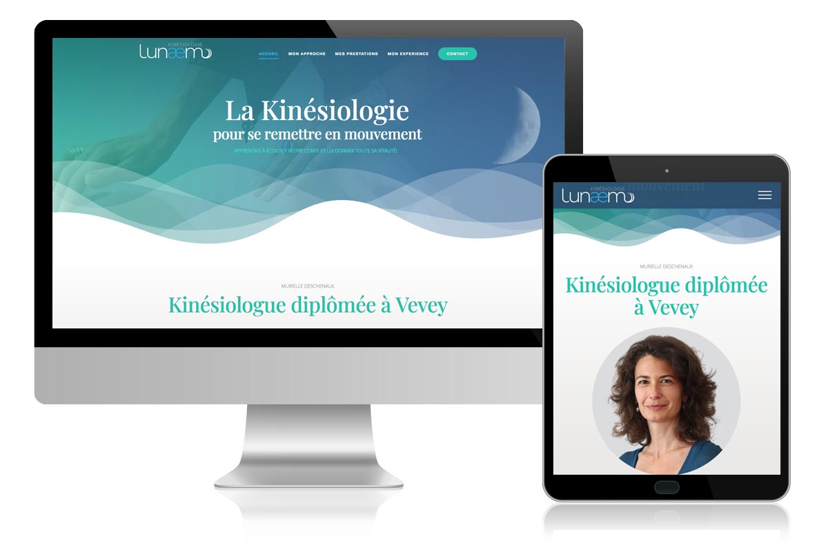 Site internet du cabinet de kinésiologie Lunaem à Vevey